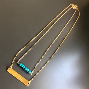 Dream and turquoise gold plated necklaces